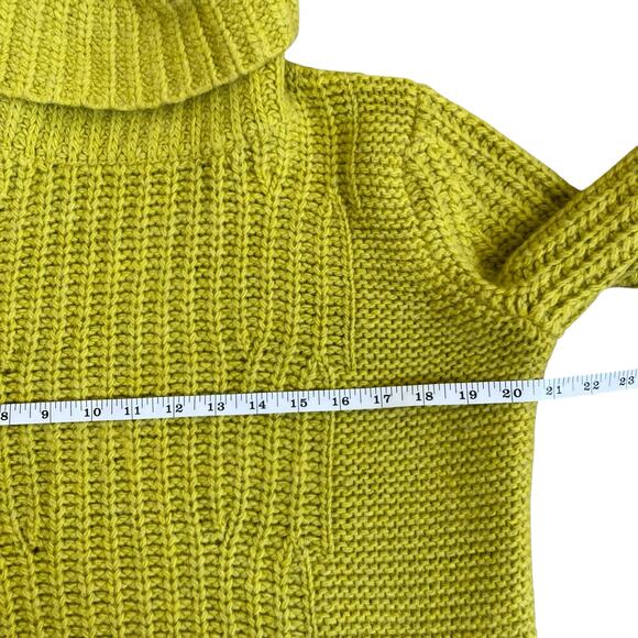Banana Republic Sz M Wool Alpaca Blend Mixed Chunky Knit Turtleneck Sweater - Picture 12 of 16